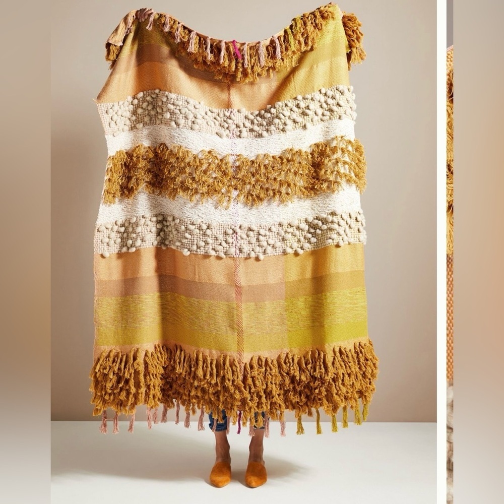 Anthropologie x All Roads Textured Bloomfield Throw Blanket Size 50x60 Inches